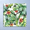 Wanduhr Echt-Glas-Küchenuhr Hawaii Pflanzen Quarz Lautlos Produktbild-Vorschau 1