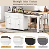 A kitchen island with an extendable table and stools, shown with multiple color options. Podgląd zdjęcia produktu
