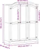 vidaXL Kleiderschrank Corona 151,5x52x186 cm Massivholz Produktbild-Vorschau 8