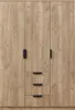 A front view of a three-door wardrobe with three drawers below the doors. Anteprima dell’immagine prodotto