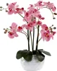 Kunst-Pflanze Orchidee ovaler Topf weiß hochglanz und rosa Produktbild-Vorschau 3