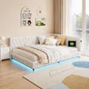 Cama tapizada UnboxG de 140x200 cm con iluminación LED y Vista previa de la imagen del producto 7