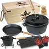 holz4home® 9-teiliges Dutch Oven Set I 4,3L Feuertopf Produktbild-Vorschau 1