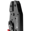 A close-up shot of a black crimping tool with a red handle, set against a white background. Produktbild-Vorschau