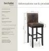 Tabouret de bar en cuir synthétique - marron antique, Lot Voir les images du produit 6