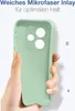 A hand holding a light green phone case. Produktbild-Vorschau