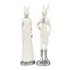 Clayre & Eef Figur Kaninchen 20 cm Weiß Polyresin Produktbild-Vorschau 5