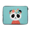 MuchoWow® Laptop Hülle 14 ZollPanda - Blumengirlande - Blau Produktbild-Vorschau 1