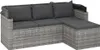 3-Sitzer-Gartensofa mit Dach und Fußhocker Grau Poly Rattan Produktbild-Vorschau 6