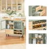 A kitchen island with storage and wine rack, shown in a kitchen setting and with close-up views of its features. Anteprima dell’immagine prodotto