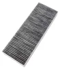 A rectangular air filter with a white frame and gray pleated filter material. Produktbild-Vorschau