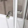 Close-up of a shower door handle and frame. Produktbild-Vorschau