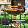 Outsunny Holzkohlegrill aus Stahl fahrbar Grillwagen mit Produktbild-Vorschau 7