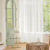 Easy Home Voile Vorhang mit Pompoms - Boho Chic Transparent Produktbild-Vorschau 8