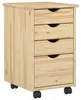 vidaXL Skriňa na kolieskach hnedá 34 x 39 x 56 cm Masívne Náhľad obrázku produktu 1