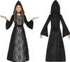 Principessa medievale con cappuccio vestito nero Halloween Anteprima dell’immagine prodotto 6