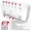 The back of a white digital alarm clock with various buttons and labels, along with a legend explaining the features. Náhled obrázku produktu