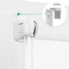 Close-up of a white roller blind mounting bracket with a diagram showing its dimensions. Náhľad obrázku produktu