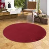 Hochflor Velours Teppich Mona Weinrot Rund, Größe:133 cm Produktbild-Vorschau 2