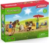 A box for a Schleich Farm World toy set depicting a mobile farm stand with figures and accessories. Produktbild-Vorschau