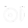 Technical drawing of a ceiling light with dimensions. Voir les images du produit