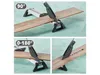 A collage of three images showing a vinyl and laminate cutter being used at different angles. Produktbild-Vorschau