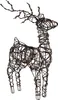 A 3D illuminated reindeer decoration made of wire with a rattan look. Podgląd zdjęcia produktu