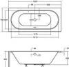 Technical drawing with dimensions of a bathtub. Produktbild-Vorschau