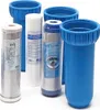 A collection of water filter cartridges and housings arranged against a white background. Produktbild-Vorschau