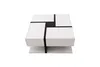 A white coffee table with black accents, shown from a diagonal angle against a white background. Voir les images du produit