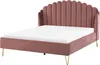 BELIANI Polsterbett Samtstoff Rosa mit Lattenrost 160 x 200 Produktbild-Vorschau 1