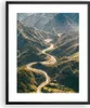 Gerahmtes Poster - Schwarzer Rahmen - Berge Weg Wald - Produktbild-Vorschau 1