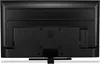 The back of a black television set with its stand attached. Produktbild-Vorschau