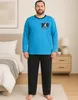 KB Herren Schlafanzug lang Pyjama Pyjamaset schwarze Hose Produktbild-Vorschau 2