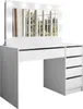 A white vanity table with a lighted mirror and drawers. Náhled obrázku produktu