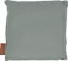A close-up view of a gray massage pillow with a brown tag on the side. Produktbild-Vorschau