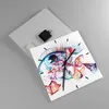 Wanduhr - Quadrat - Glasuhr - Auge Butterflys Fantasie Produktbild-Vorschau 2
