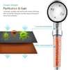 Diagram illustrating the filtration process of a shower head with activated balls. Produktbild-Vorschau