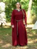 Mittelalter Kleid langarm Rot, mit Borte "Sigyn" M Produktbild-Vorschau 2