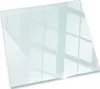 A square piece of clear glass with reflections of a window frame. Produktbild-Vorschau