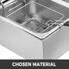 A close-up view of a commercial deep fryer basket and its stainless steel exterior. Produktbild-Vorschau