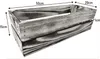 A wooden crate with dimensions indicated by measurement lines and text. Produktbild-Vorschau