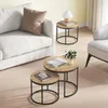 Couchtisch 2er Set Rund Beistelltisch Loft Design 2 in 1 Produktbild-Vorschau 3