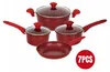 Herzberg HG-04715RED: 7 Pieces Marble Coated Cast Iron Voir les images du produit 2