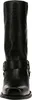 A front view of a black leather boot. Voir les images du produit