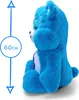 A side view of a blue plush Care Bear toy with a size indicator. Produktbild-Vorschau