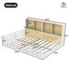 A diagram of a bed with dimensions and storage compartments. Anteprima dell’immagine prodotto
