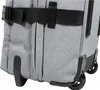 A close-up view of the bottom section of a gray rolling suitcase. Produktbild-Vorschau