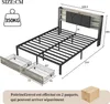 Manželská postel 160x200cm - kovová postel LED pro dospělé Náhled obrázku produktu 4