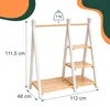 Relaxdays, věšák na oblečení pro děti, borovicové dřevo, Náhled obrázku produktu 4
